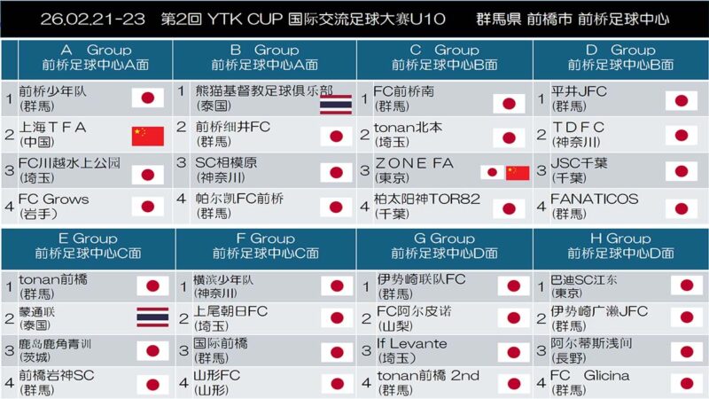 比赛日程(中文简体字)